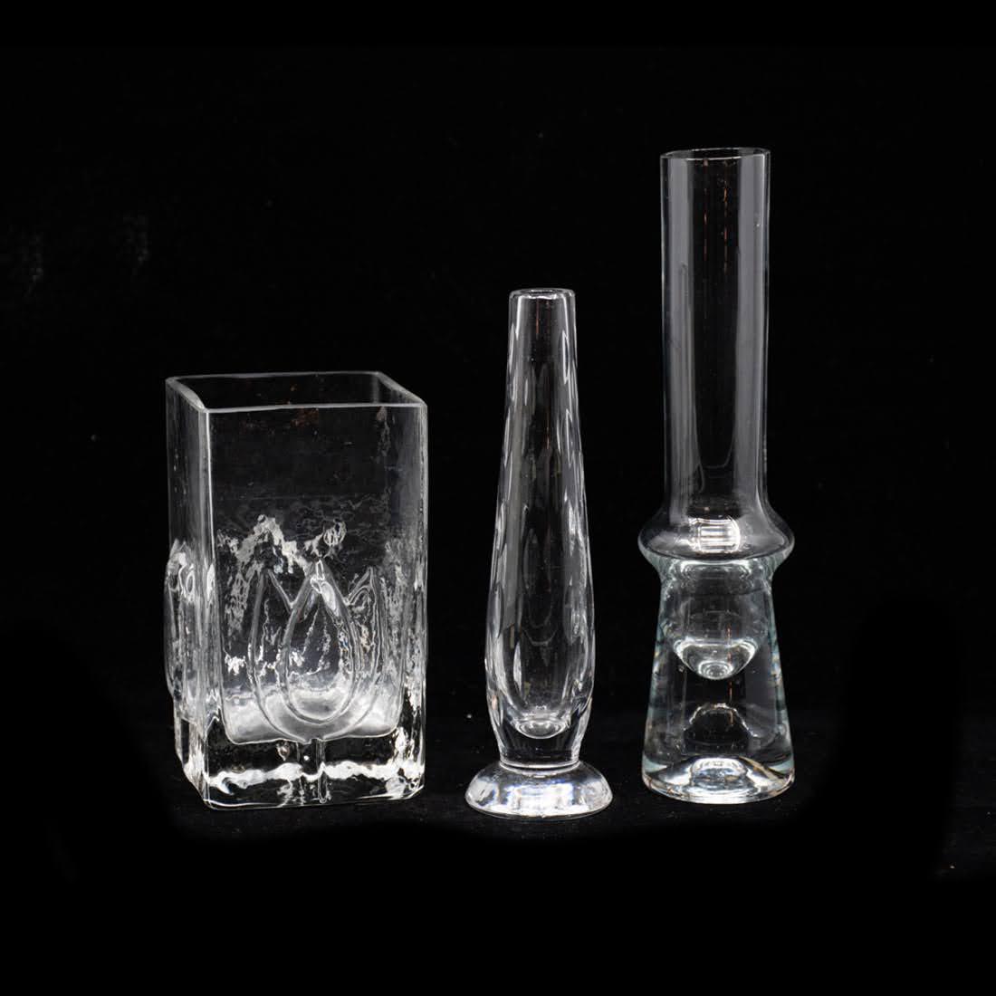 Group of 3 Crystal Glass Bud Vases: SEA, Waterford, (1 of 11)