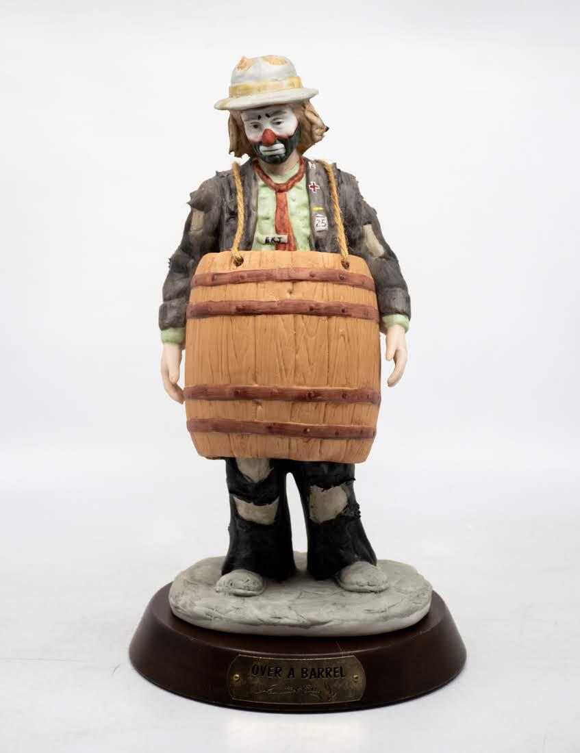 Emmett Kelly Jr "Over A Barrel" Clown (1 of 5)