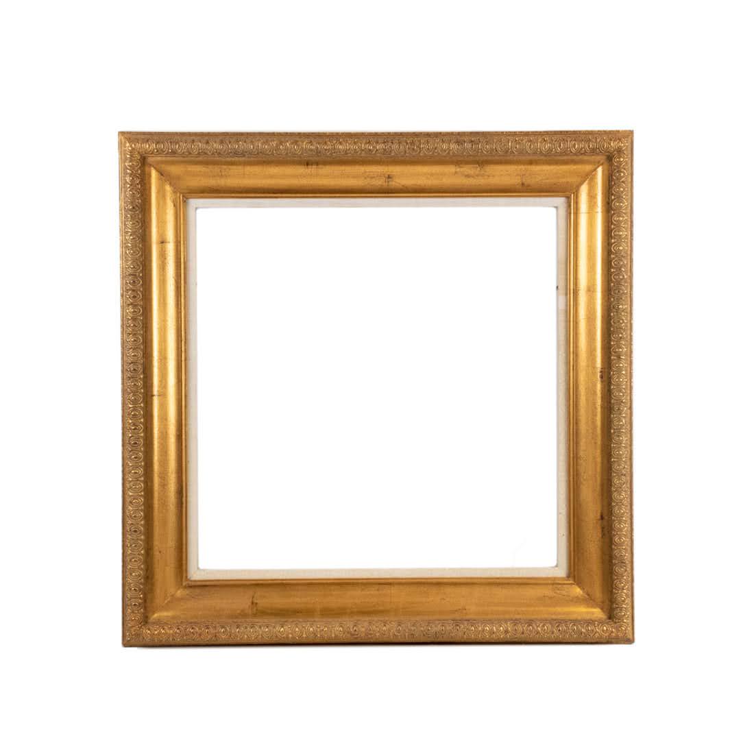 Ornate Gilt and Linen Carved Wood Square Frame (1 of 4)