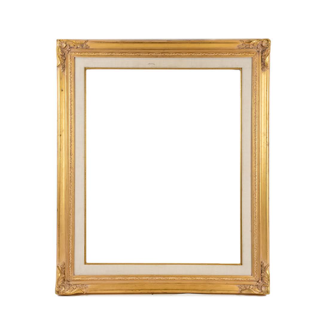 Ornate Gilt and Linen Carved Wood Horizontal Frame (1 of 4)