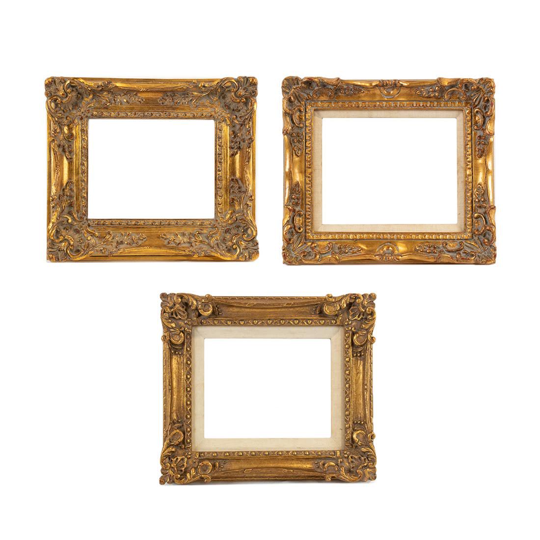 Group of 3 Small Gilt Carved Wood Frames (1 of 7)