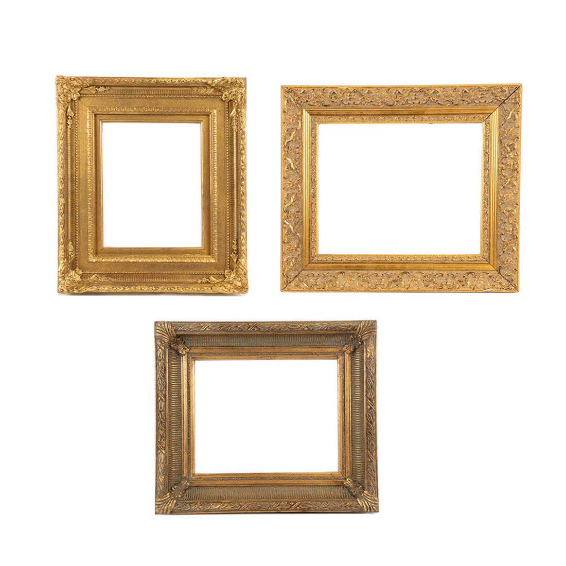 Group of 3 Small Gilt Carved Wood Frames (1 of 8)