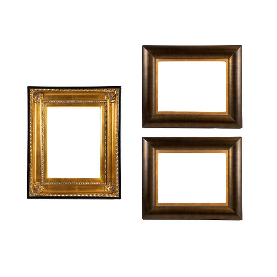Group of 3 Wood and Gold Tone Carved Wood Frames (1 of 11)