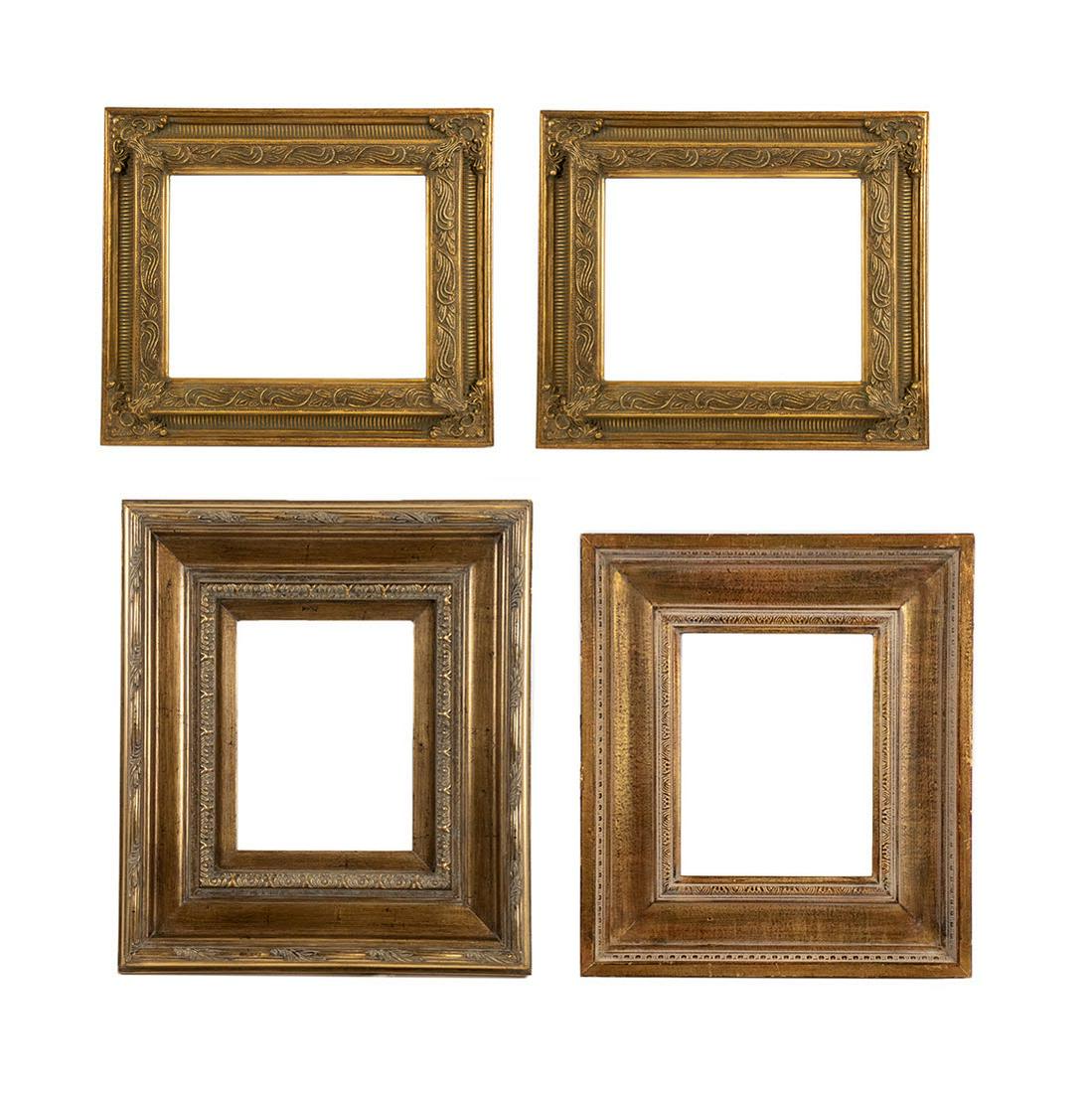 Group of 4 Gilt and Bronze Tone Carved Wood Frames (1 of 11)