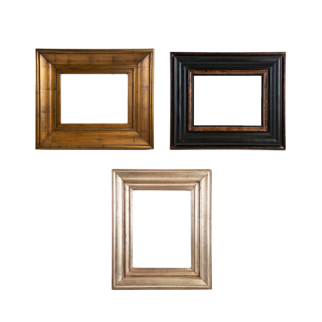 Group of 3 Gold, Black, and Silver Tone Wood Frames (1 of 10)