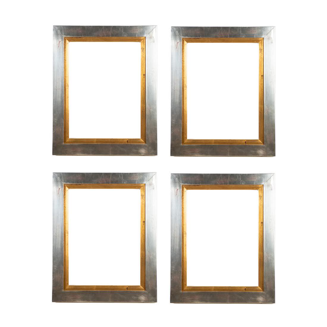 Set of 4 Silver and Gold Tone Vertical Wood Frames (1 of 4)