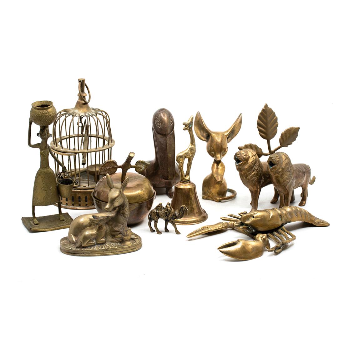 Grouping of Brass Animal Figures and Sculptures (1 of 7)