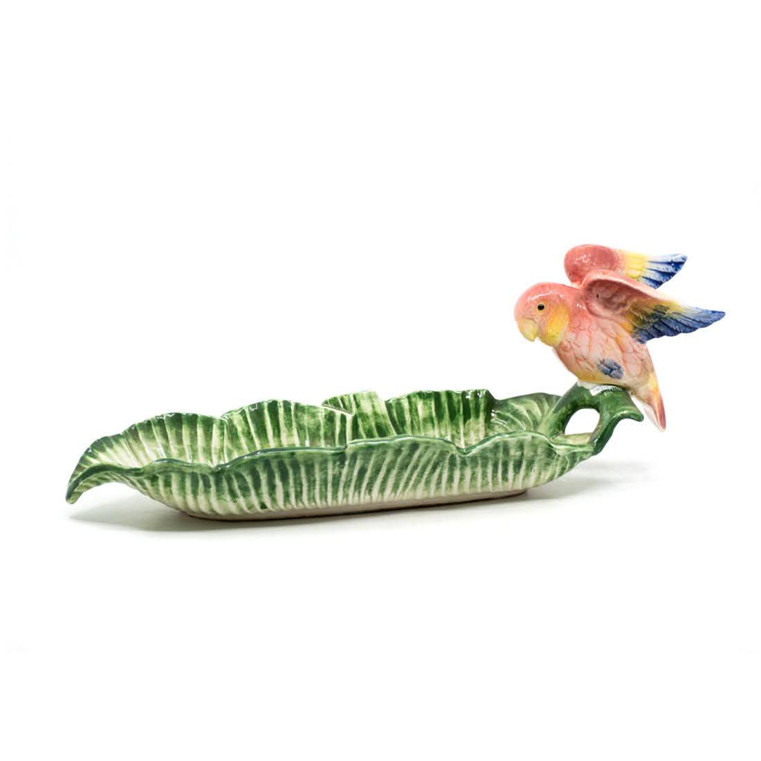 Fitz & Floyd Porcelain Parrot Banana Leaf Candy Dish (1 of 8)