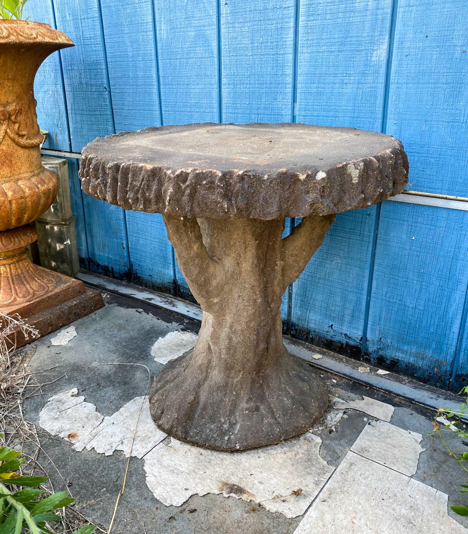 Faux Bois Concrete Tree Form Side Table (1 of 4)