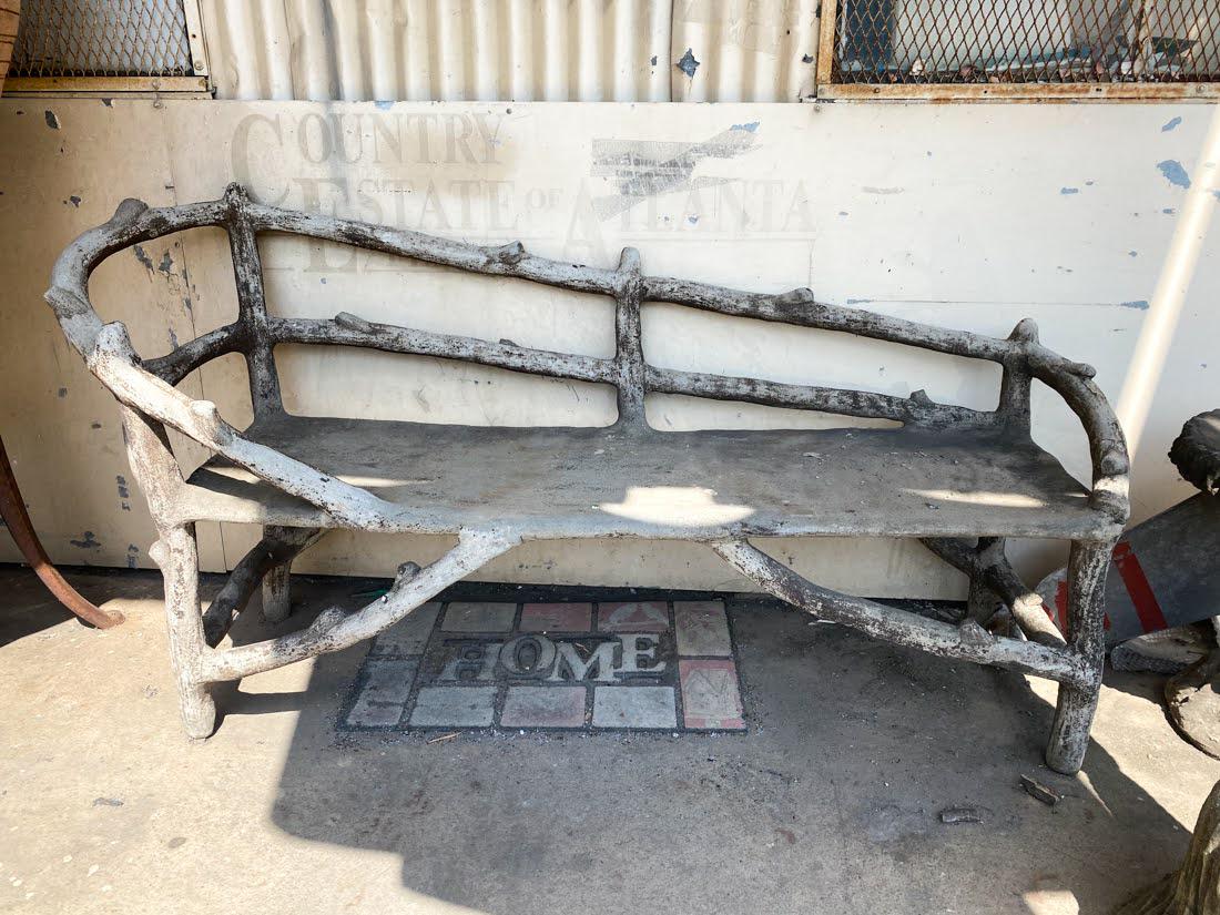 Faux Bois Concrete Rounded Back Bench (1 of 4)