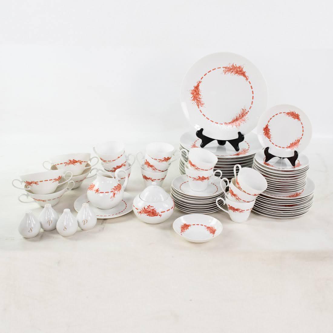 68 Piece Rosenthal Rose Pattern China Set (1 of 8)