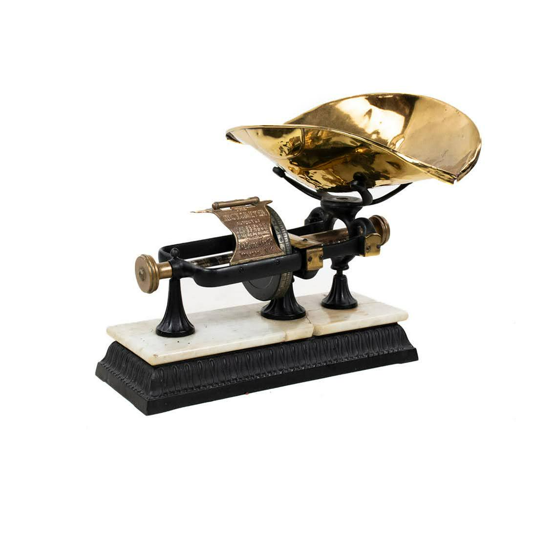 19th C Dodge Mfg 5lb Micrometer Brass and Marble Scale (1 of 10)