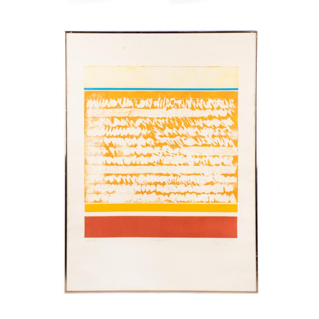 "Sunburst" Lithograph Artist Signed Illegible (1 of 13)