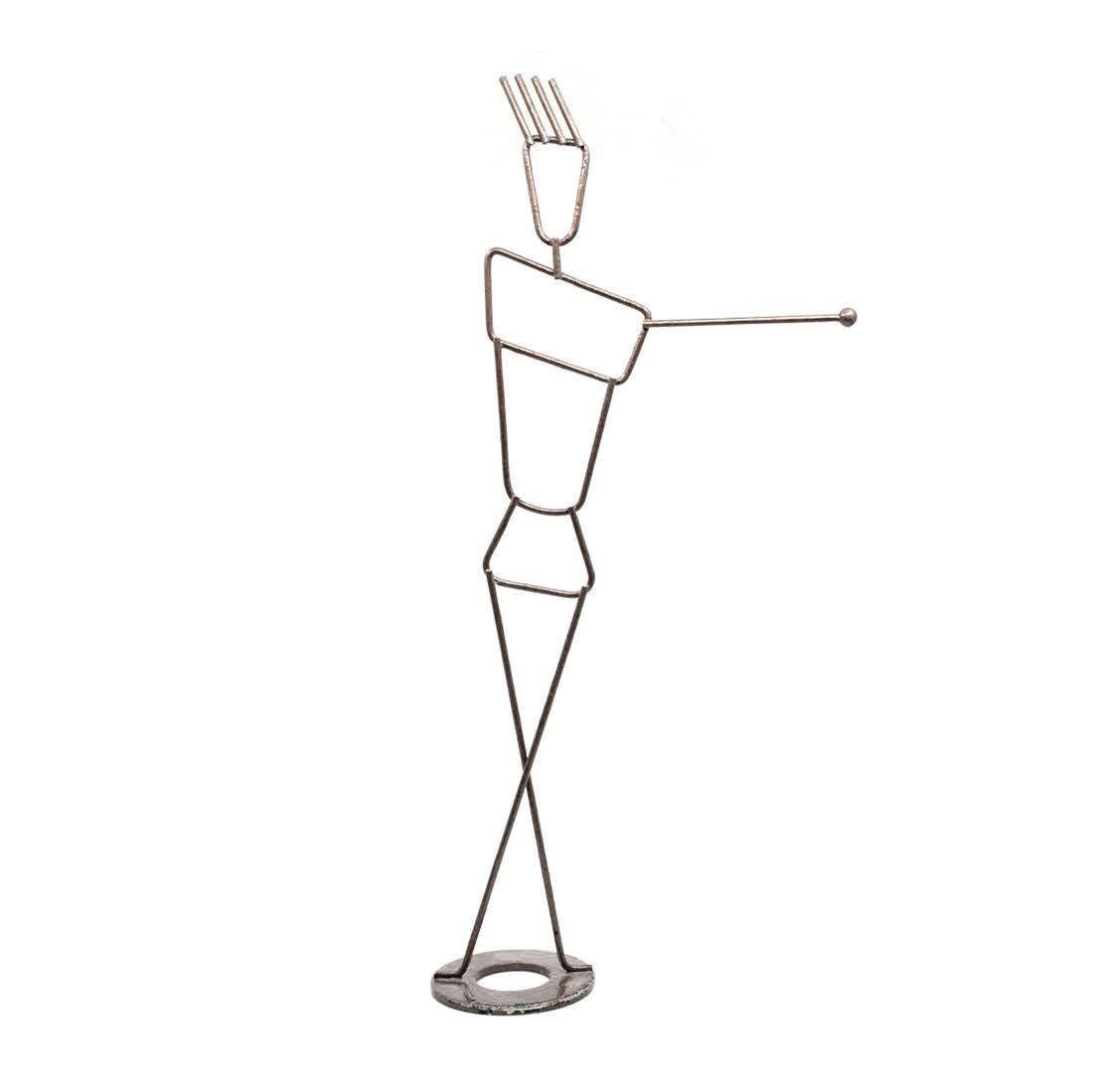 Mid-century Modern Steel Wire Man Sculpture (1 of 6)