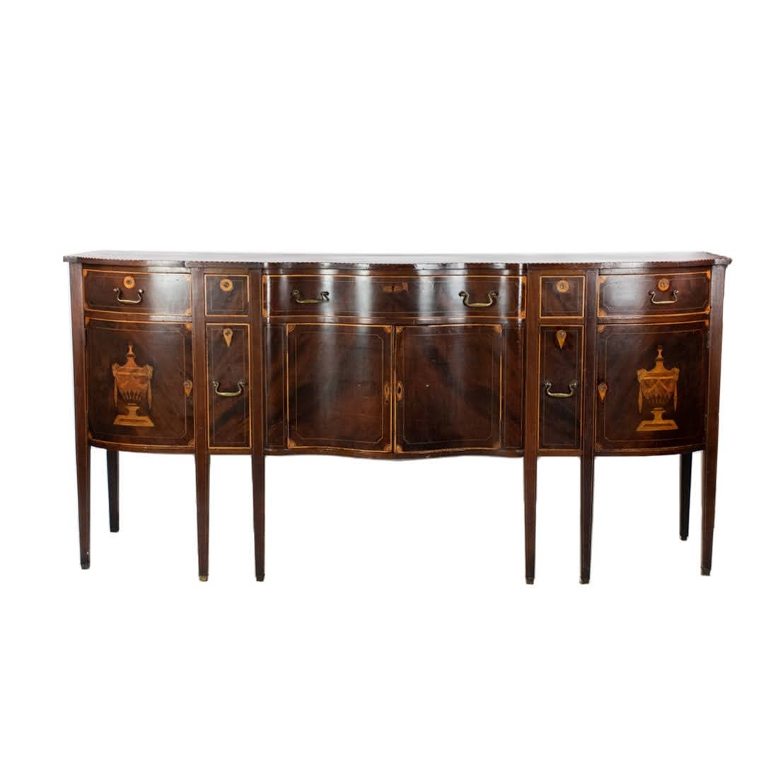19th C George III Mahogany Serpentine Sideboard (1 of 20)