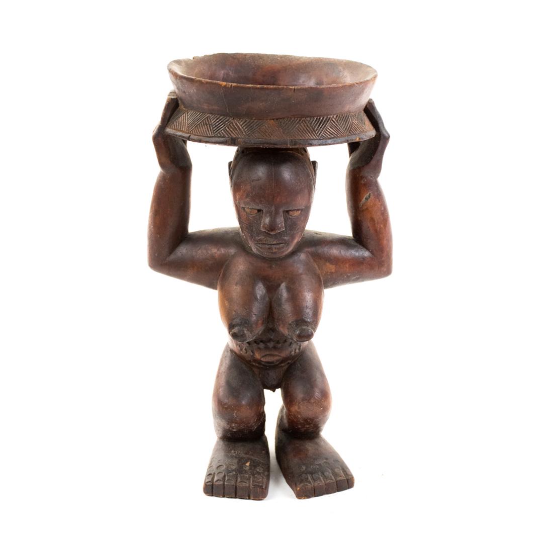African Congo Songye Female Caryatid Prestige Bowl (1 of 8)