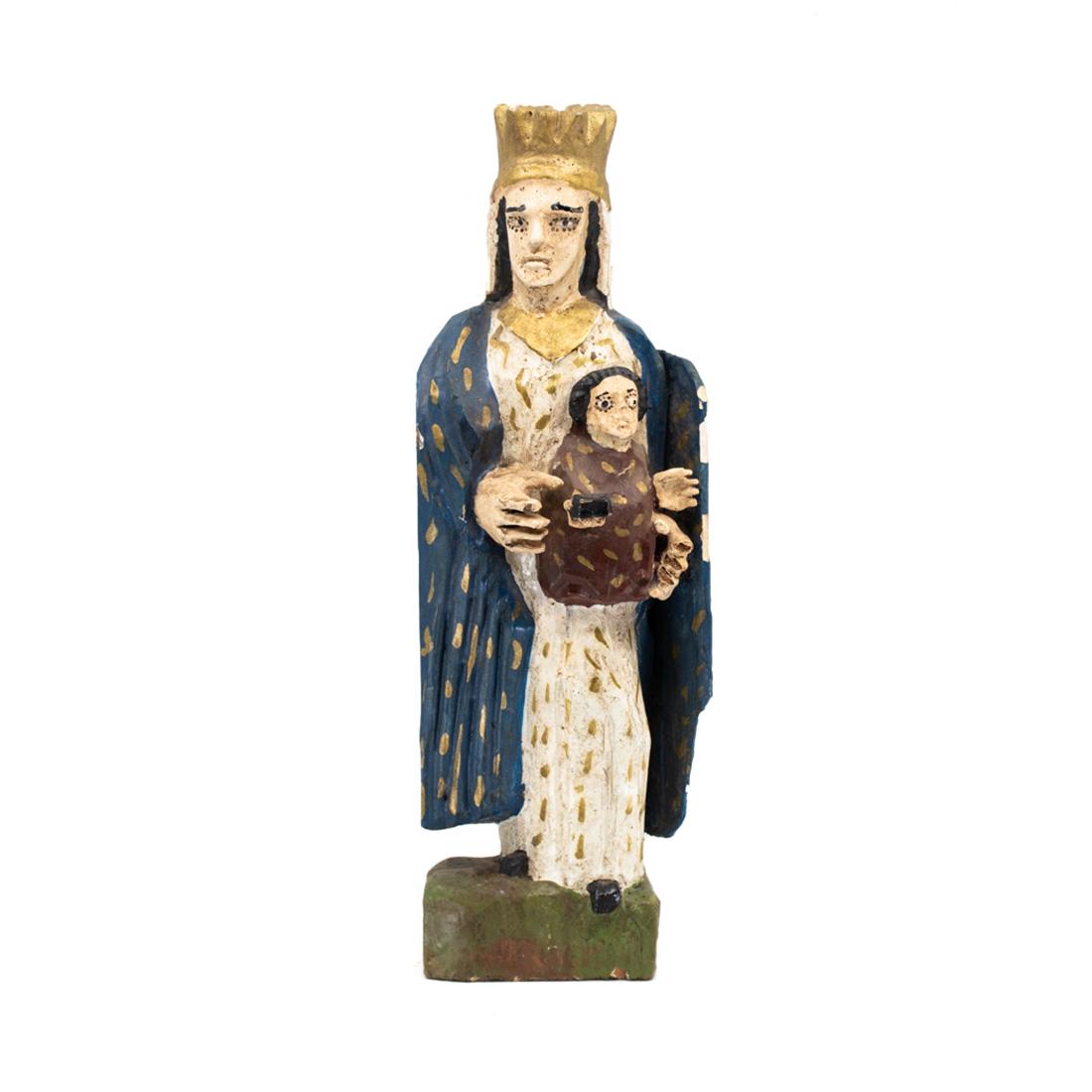 19th C. Central American Santo Madonna and Child Statue (1 of 11)