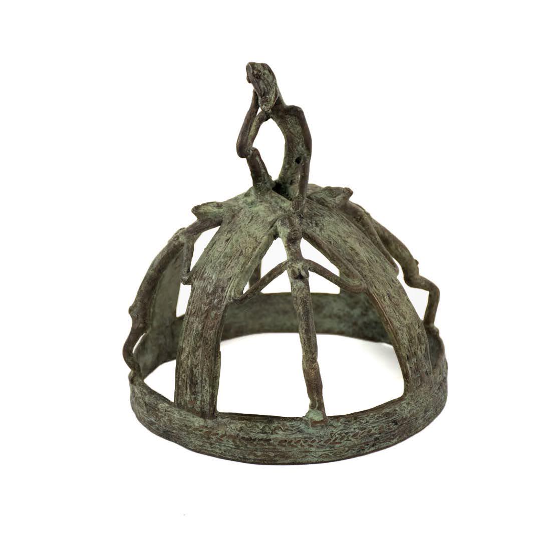 African Mali Dogon Bronze Figural Chief Crown (1 of 7)