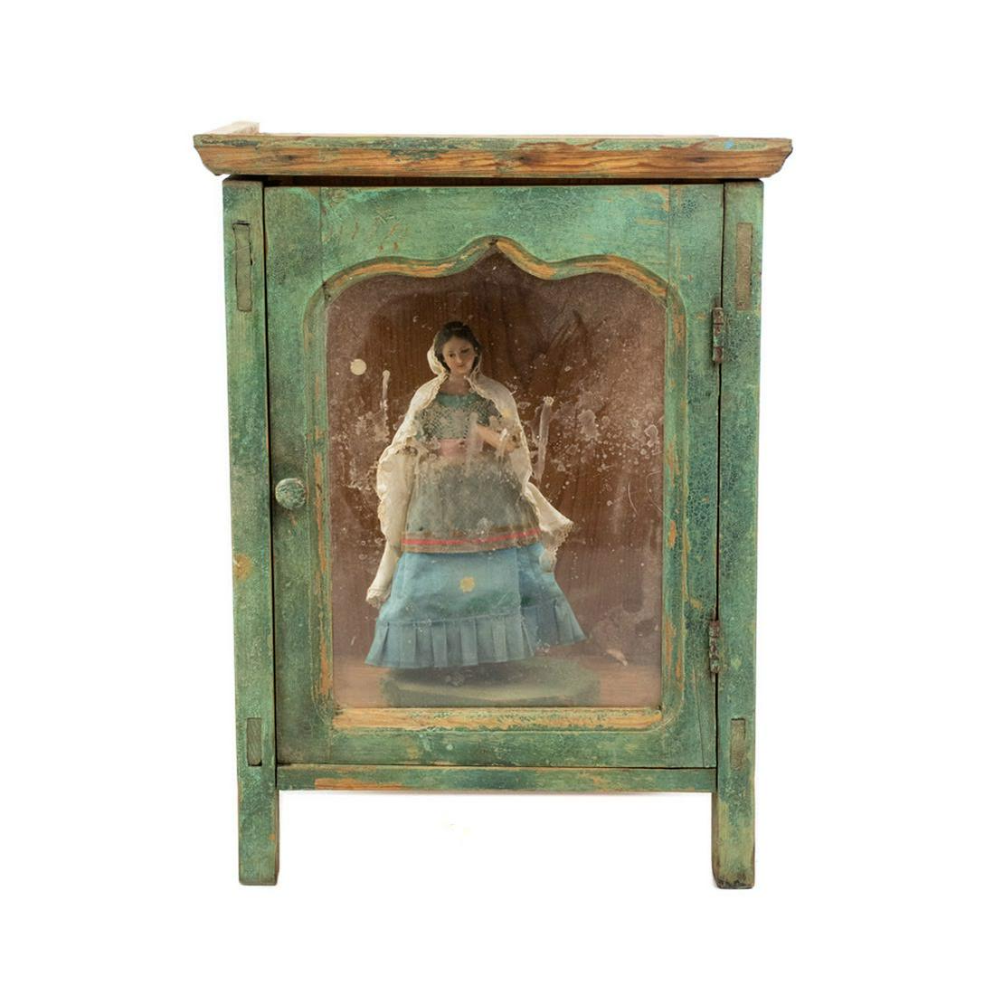 Early 20th C. Mexican Nicho with Ranchero Virgin Figure (1 of 8)