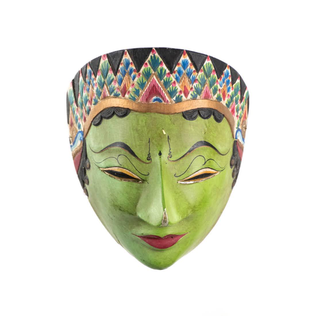 Indonesian Java Green Female Topeng Dance Mask (1 of 8)