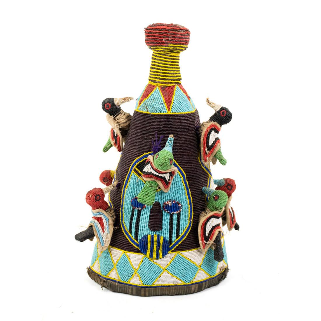 African Nigeria Yoruba Beaded Crown (20th Century) (1 of 9)