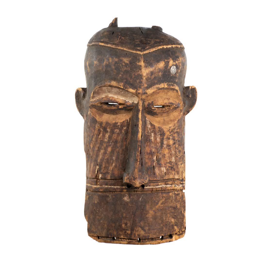 African Congo Kuba Style Abraded Male Mask (1 of 9)