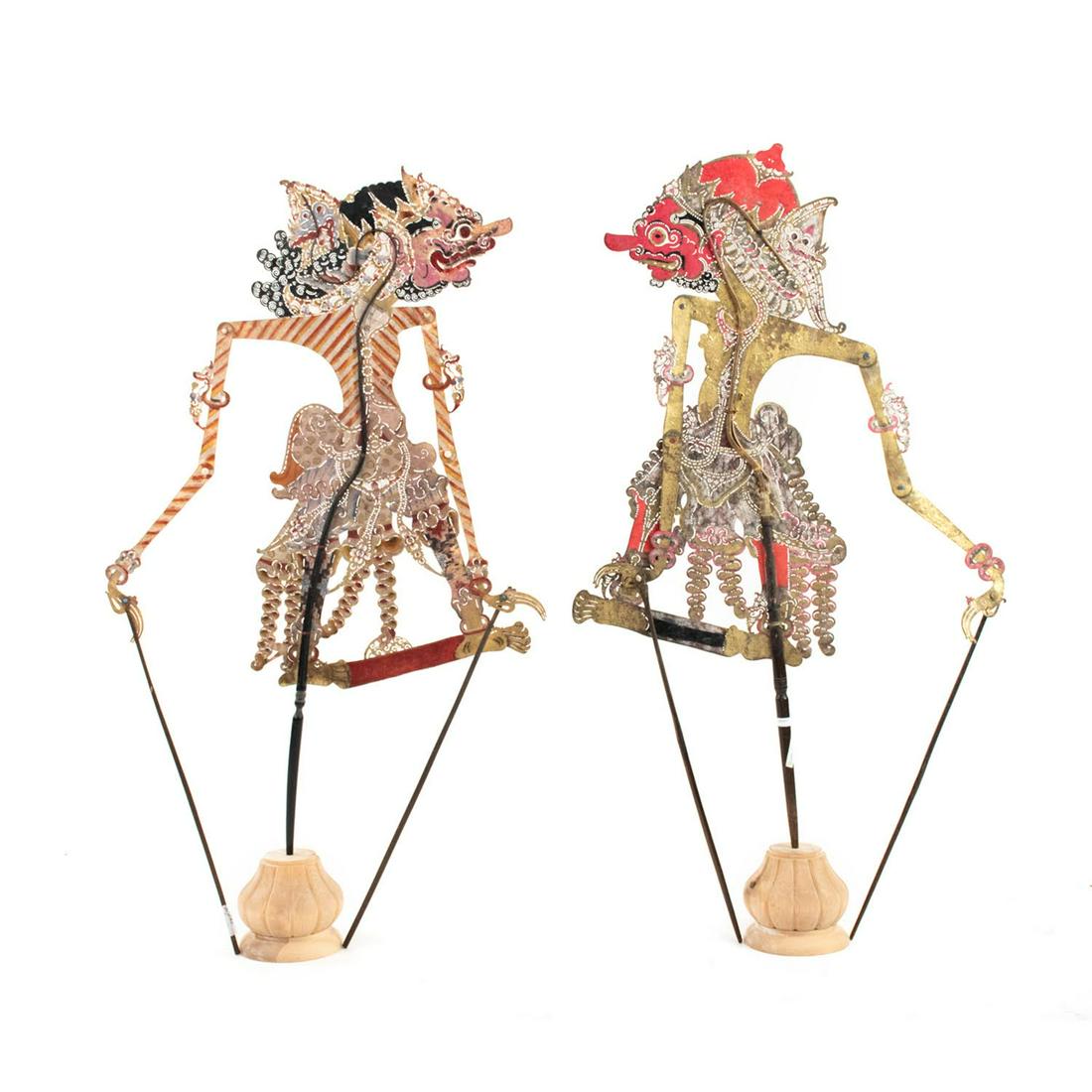 Two Indonesian Wayang Kulit Dursosono & Triyoko Puppets (1 of 8)