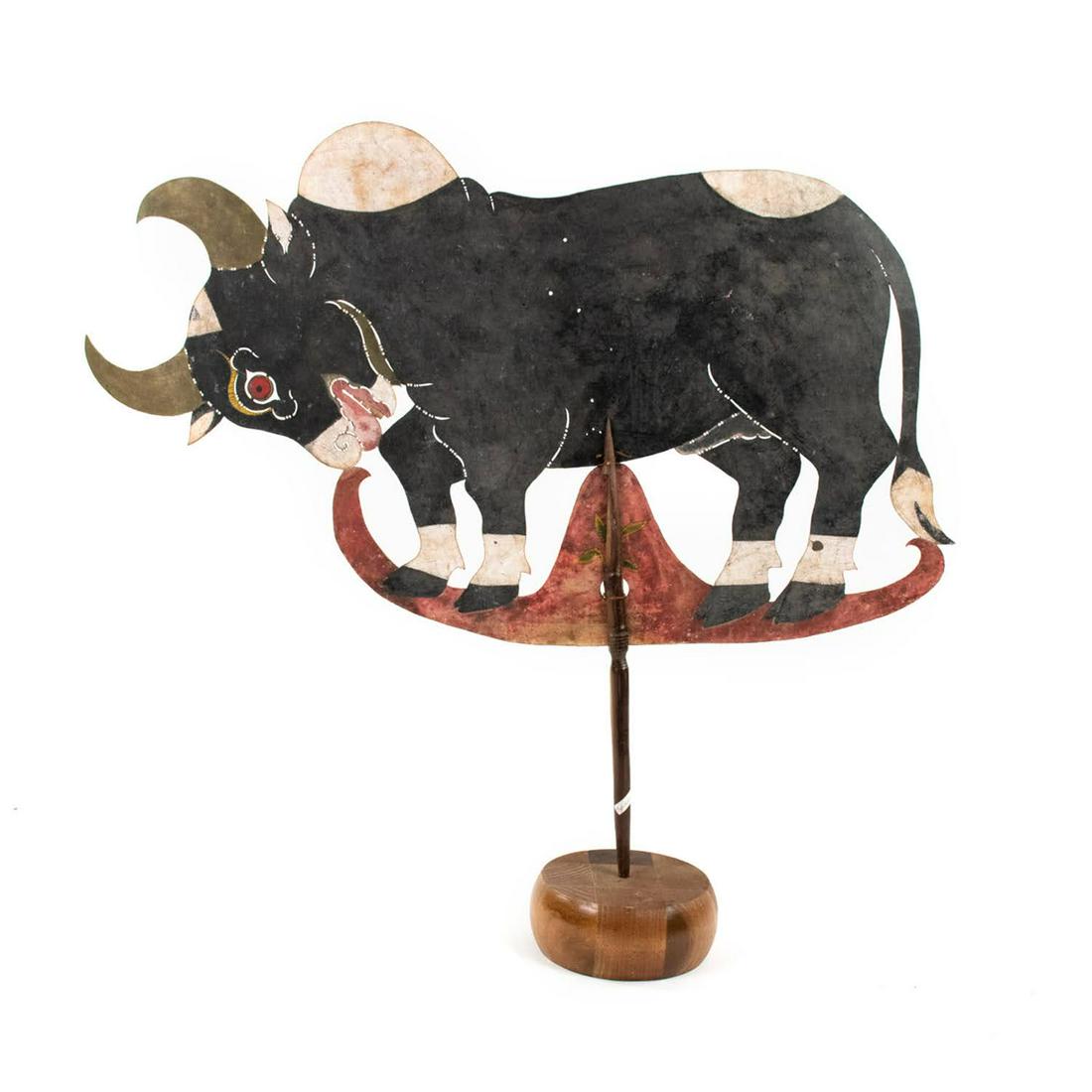 Indonesian Wayang Kulit Shadow Puppet of Water Buffalo (1 of 5)