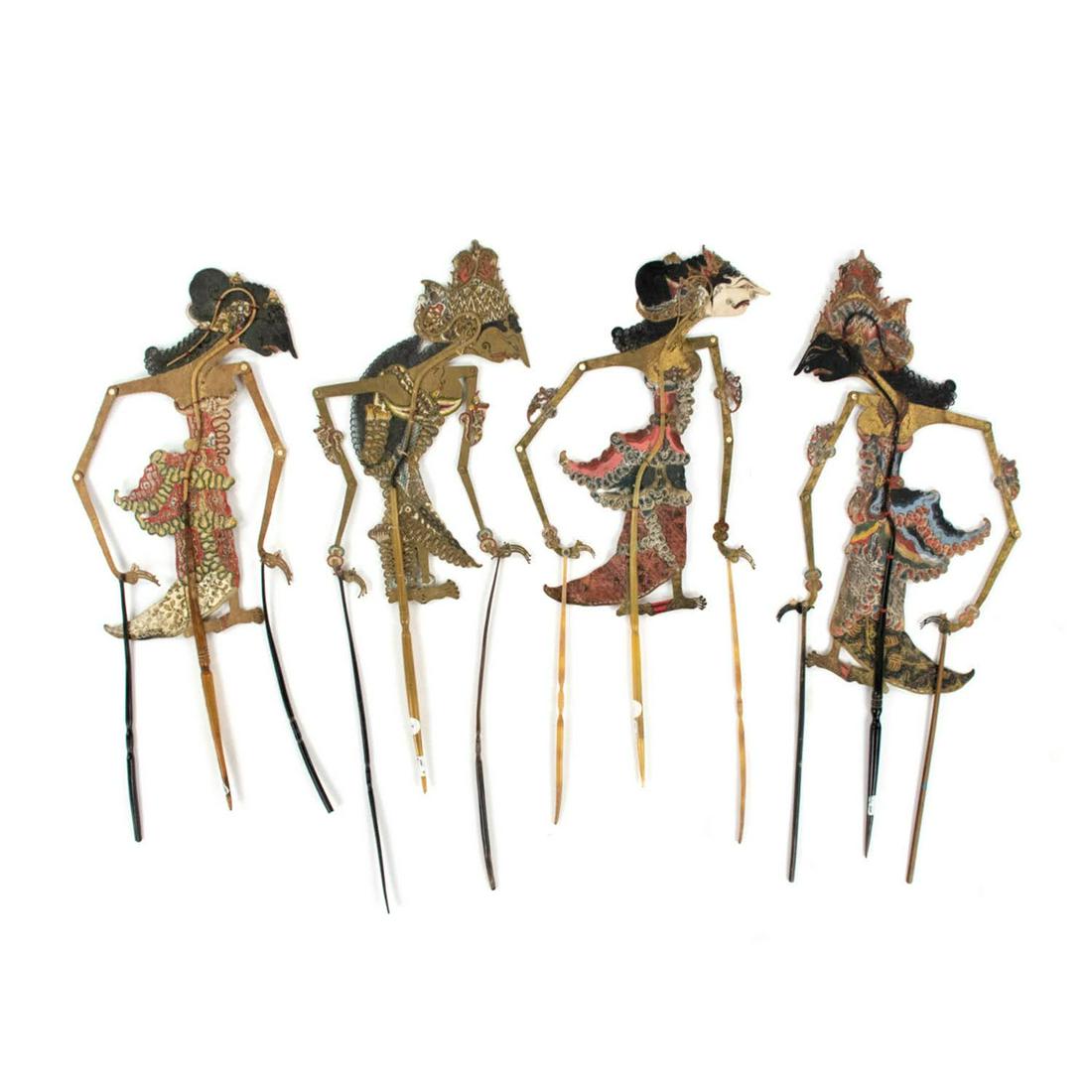 A Group of Four Indonesian Wayang Kulit Shadow Puppets (1 of 7)