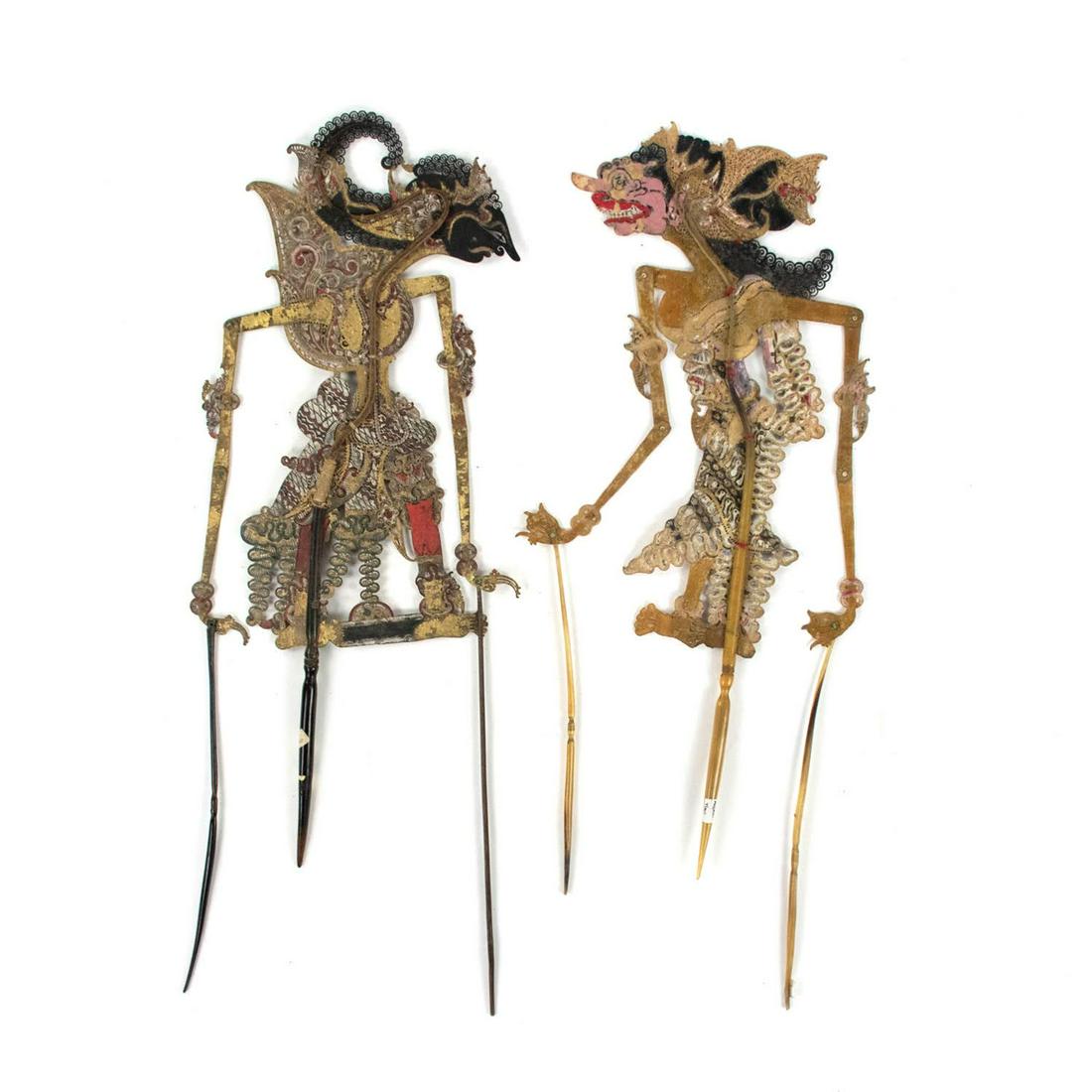 Two Indo Wayang Kulit Anjani & Prabu Janoko Puppets (1 of 8)