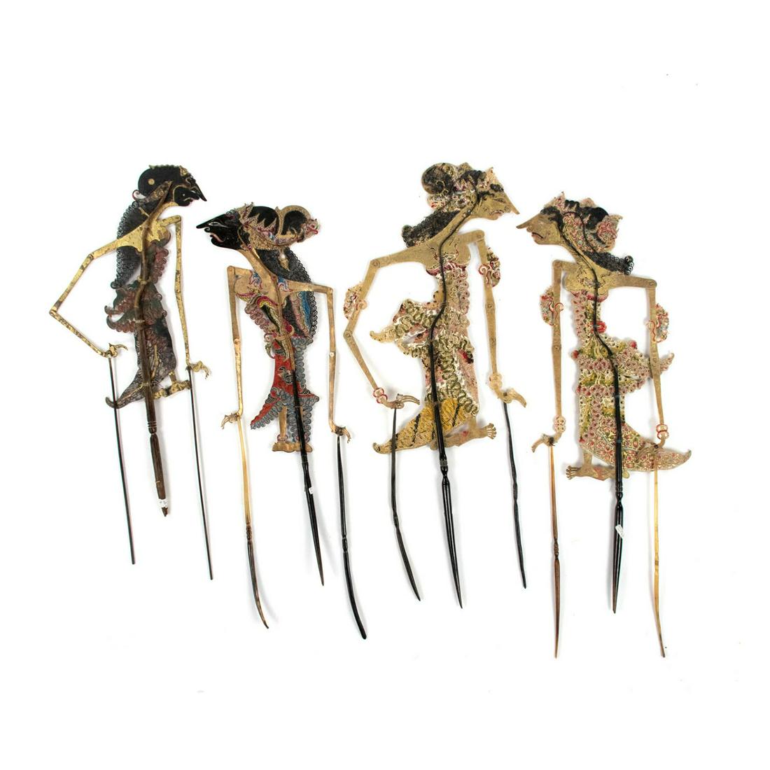 A Group of Four Indonesian Wayang Kulit Shadow Puppets (1 of 8)