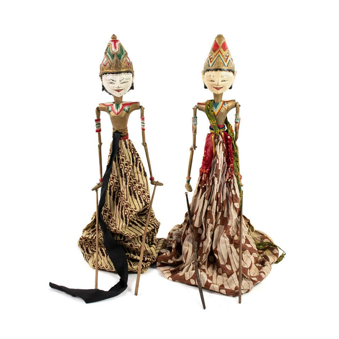 Two Indonesian Java Wayang Golek Female Wooden Puppets (1 of 7)