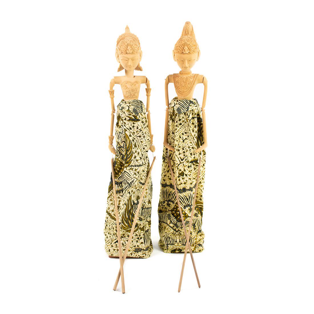Set of Two Indonesian Wayang Golek Wooden  Puppets (1 of 6)