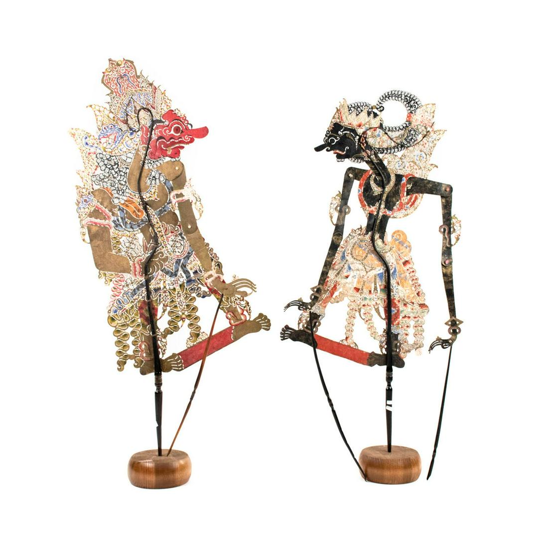 Two Indo Wayang Kulit Ghatotkacha & Dasamuka Puppets (1 of 7)