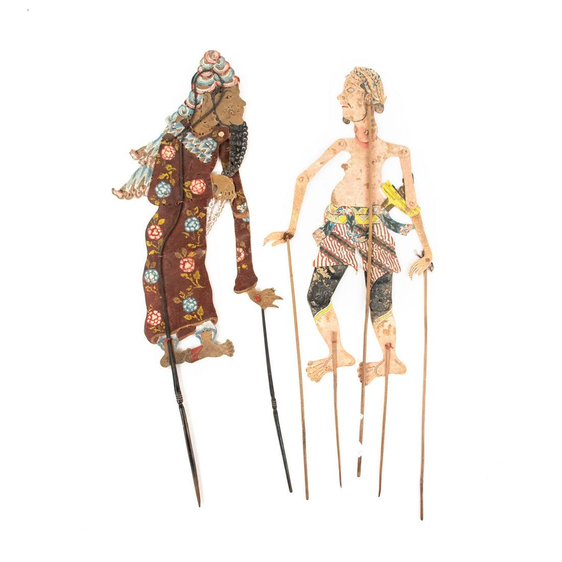 Two Indo Wayang Kulit Angkrek & Begawan Abiyoso Puppets (1 of 7)