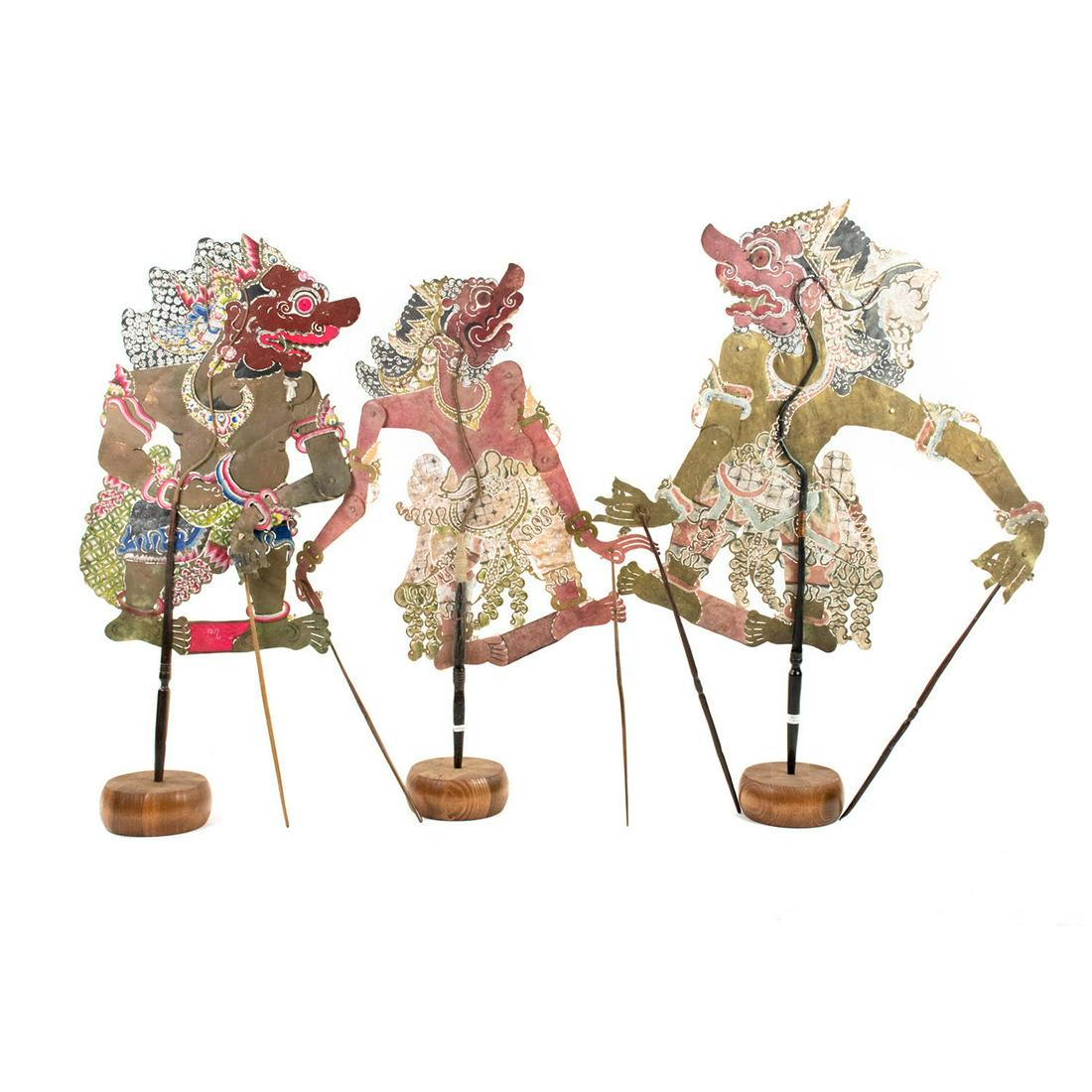 A Group of Three Indonesian Wayang Kulit Puppets (1 of 11)
