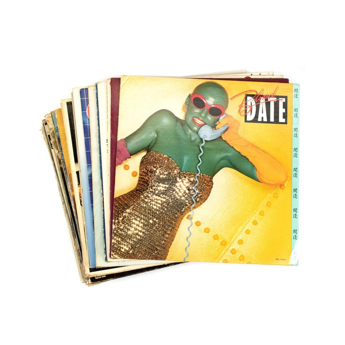 Group of Rock and Roll Vinyl Albums: Blind Date "Blind Date" 1979, Jim Weatherly "The Songs of Jim Weatherly" 1974, Jan & Dean "Surf City And Other Swingin' Cities" 1963, Jan & Dean "Ride The Wild Surf" 1964, Jan & Dean "With the Soul Su