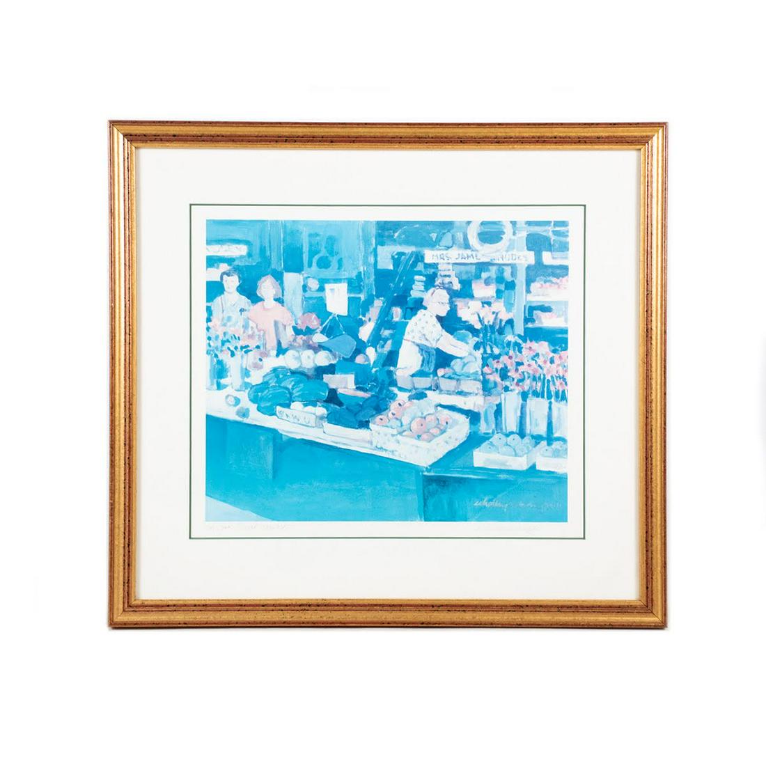 Nan Holley Cunningham 'Curb Market' Signed Print (1 of 10)