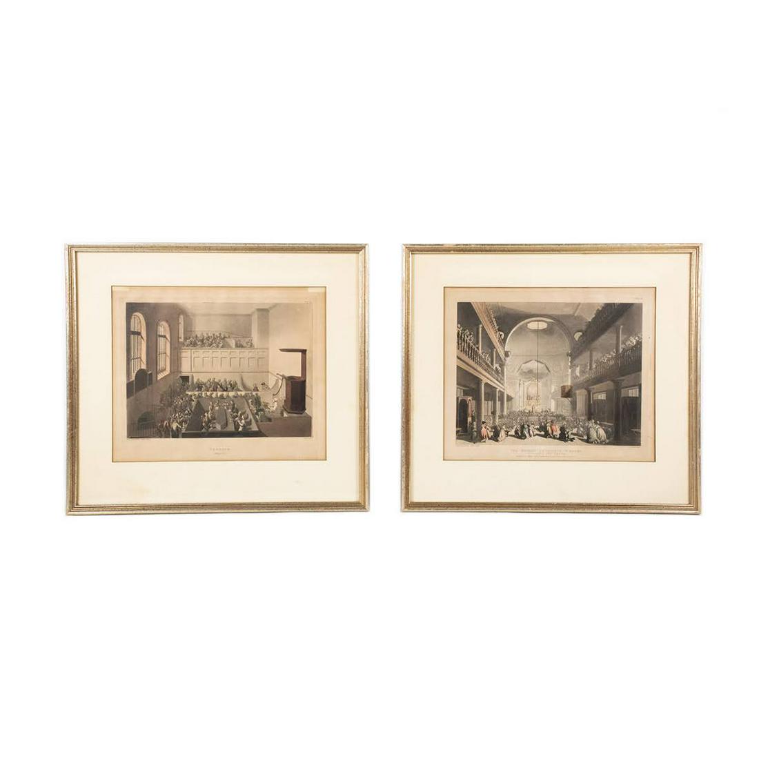 Pair of R. Ackermann's Microcosm Aquatint Engravings (1 of 14)