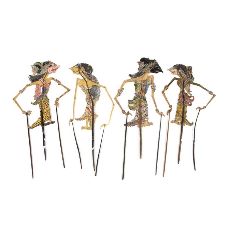 A Group of Four Indonesian Wayang Kulit Puppets (1 of 11)