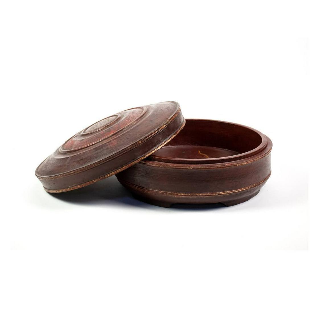 Chinese Wooden Rice Round Lidded Container (1 of 7)