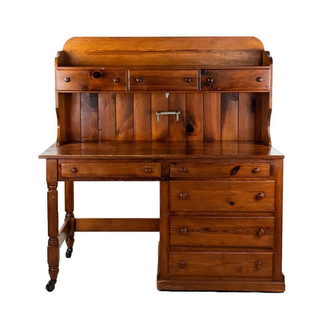 Country Pine Desk with Upper Storage (1 of 16)