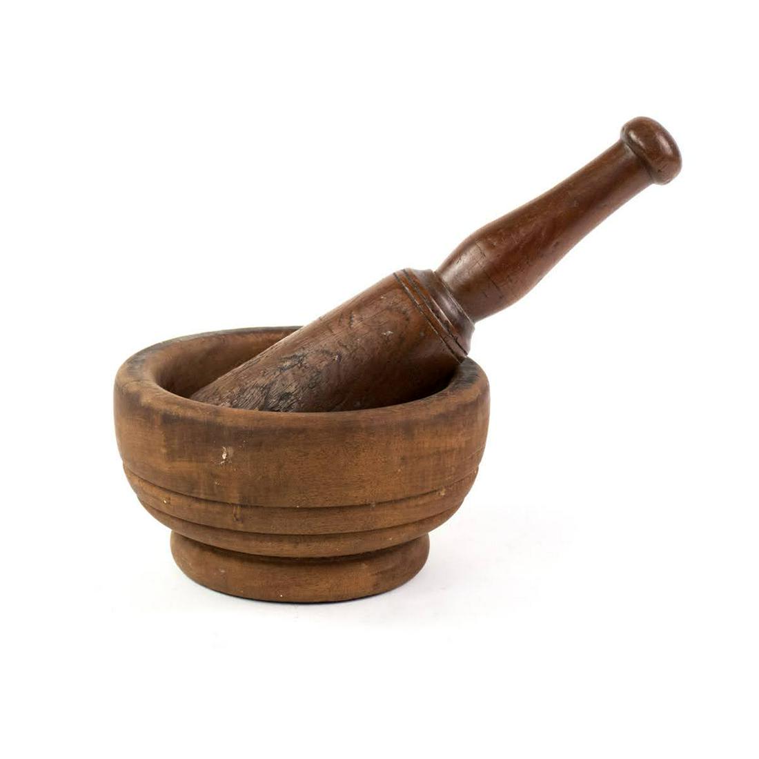 Vintage Wooden Mortar and Pestle (1 of 5)