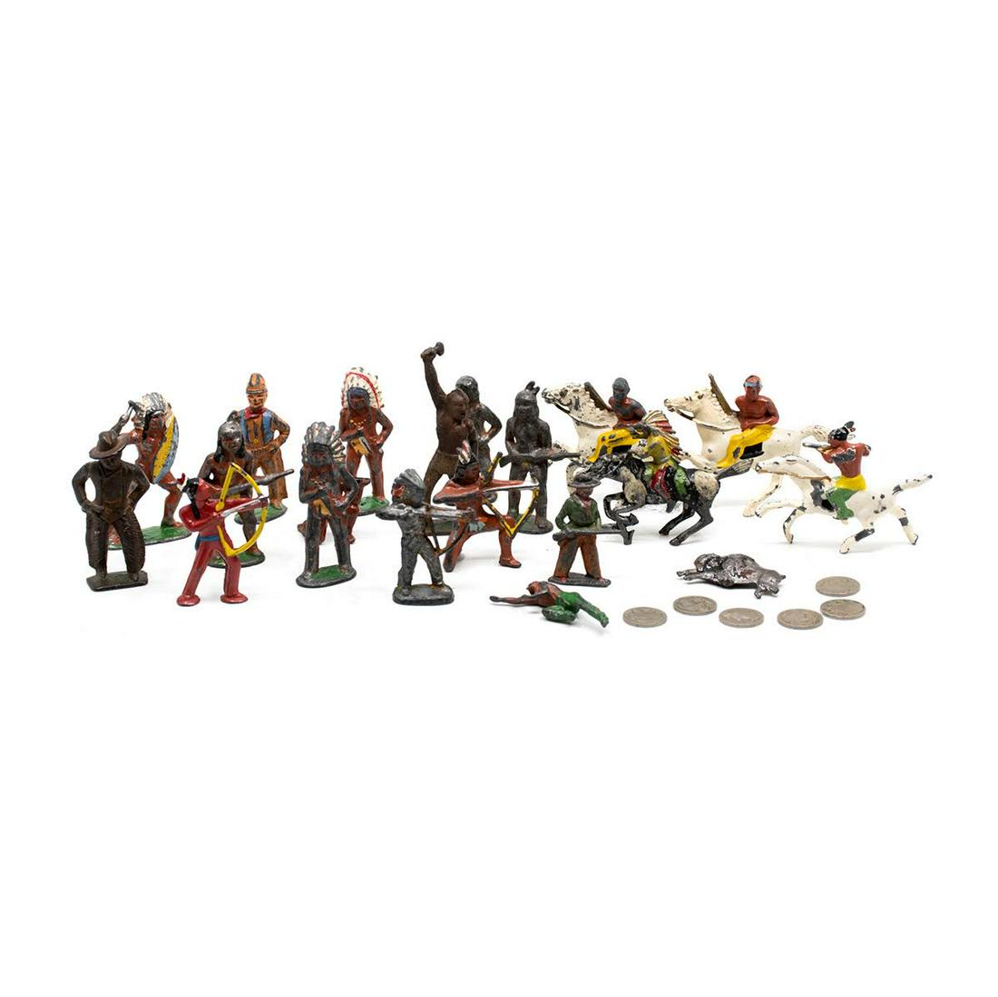 Cowboy and Indian Cast Iron Figurines (1 of 9)