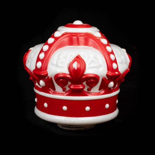 Standard Oil Gas Red Crown Milk Glass Red Painted Globe