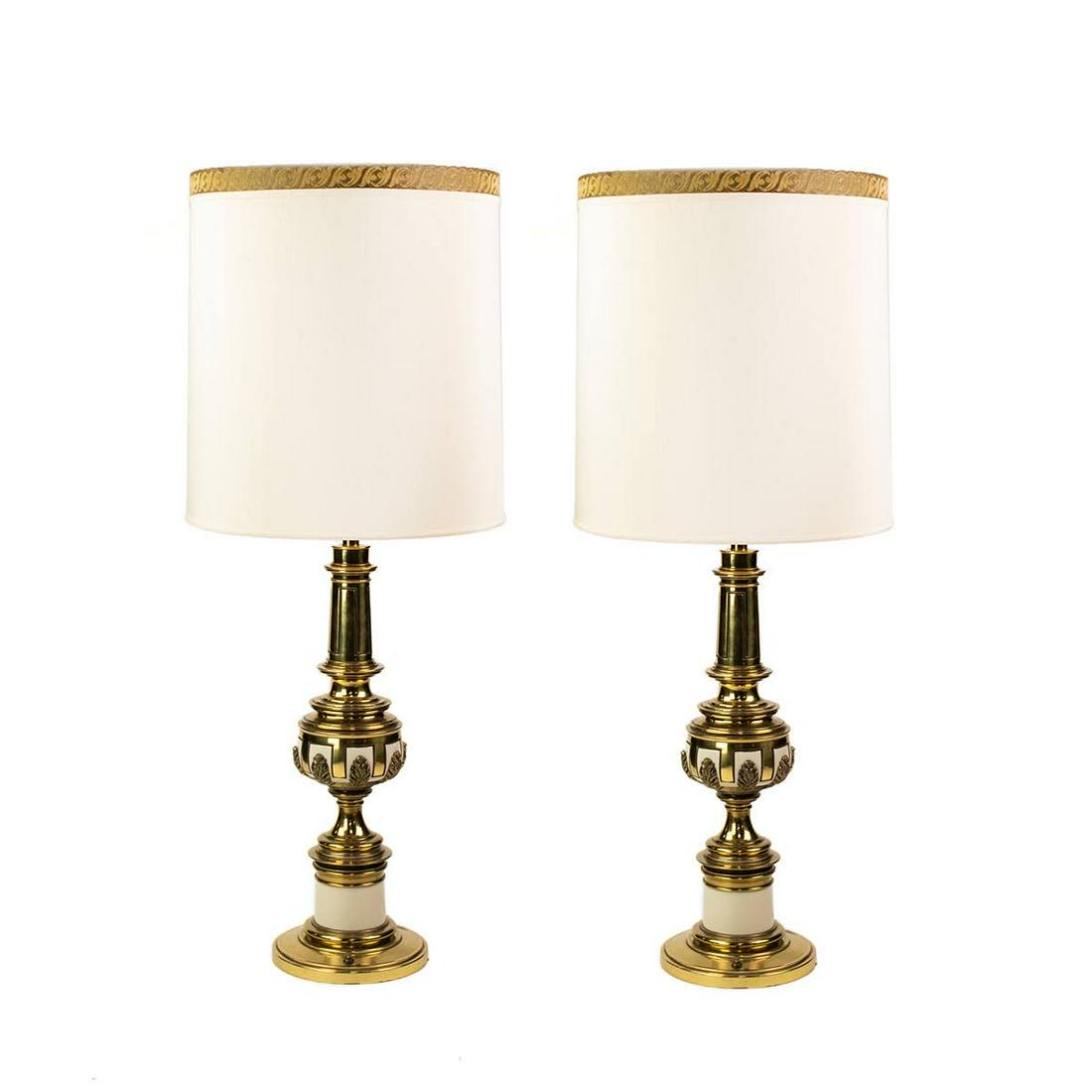 Pair of Stiffel Hollywood Regency Brass Table Lamps (1 of 12)
