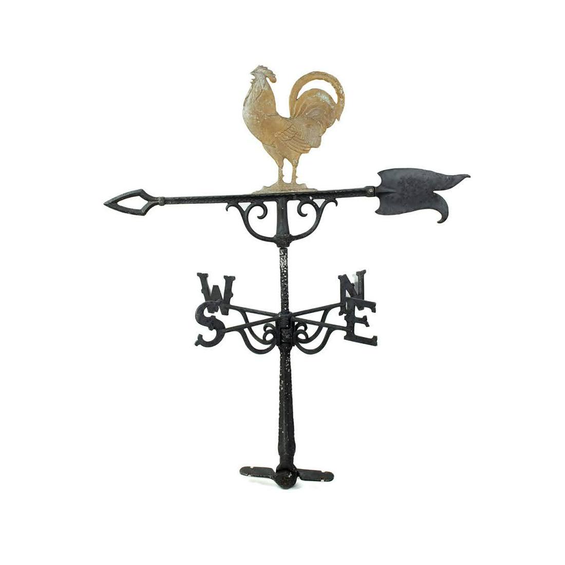 Vintage Cast Aluminum Rooster Motif Weathervane (1 of 11)