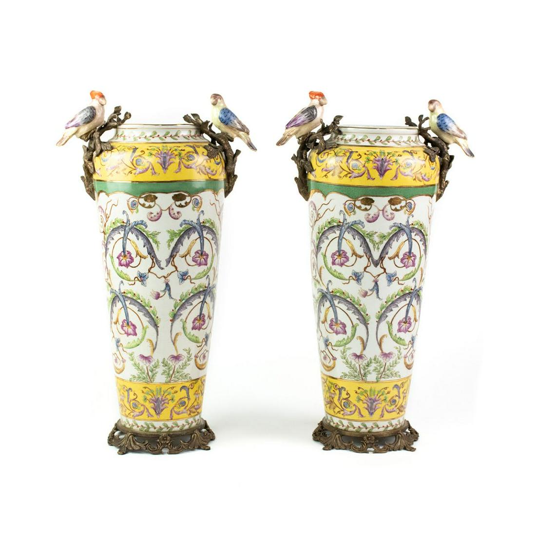 Pair of Chinese Hand-Painted Porcelain Vases (1 of 10)