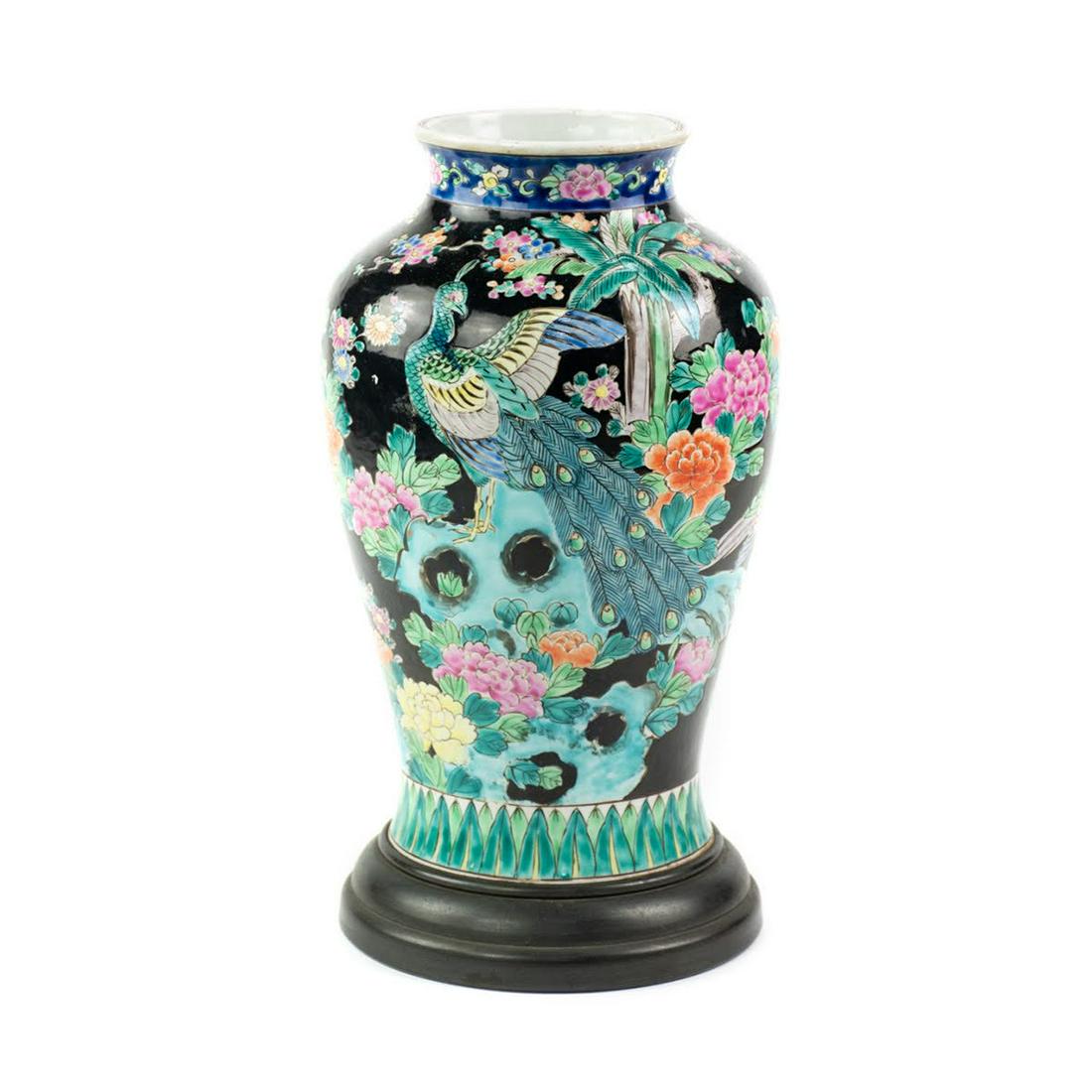 Chinese Hand-Painted Stoneware Vase (1 of 11)