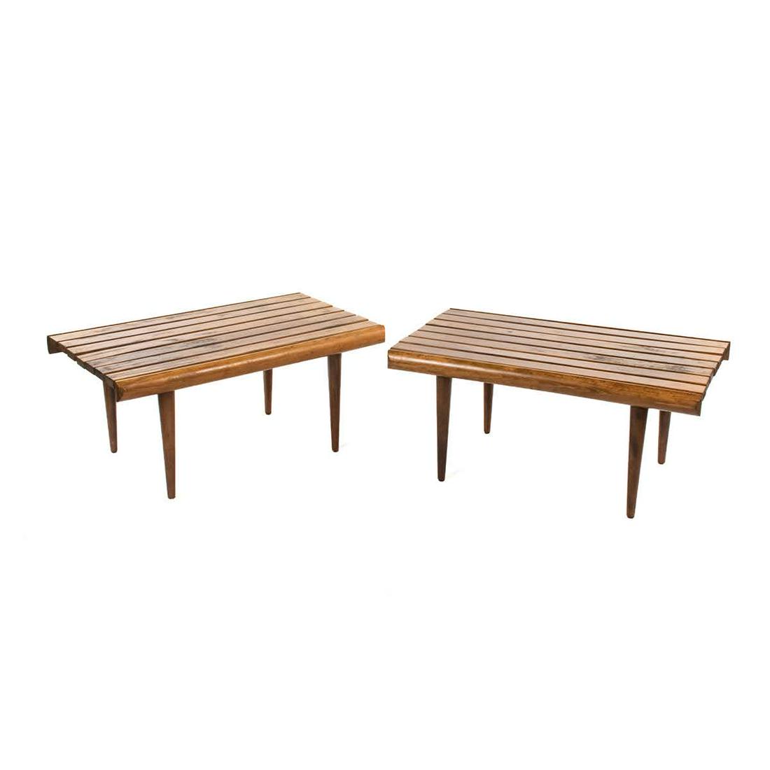 Pair of Mid-Century Modern Slatted Side Tables (1 of 12)
